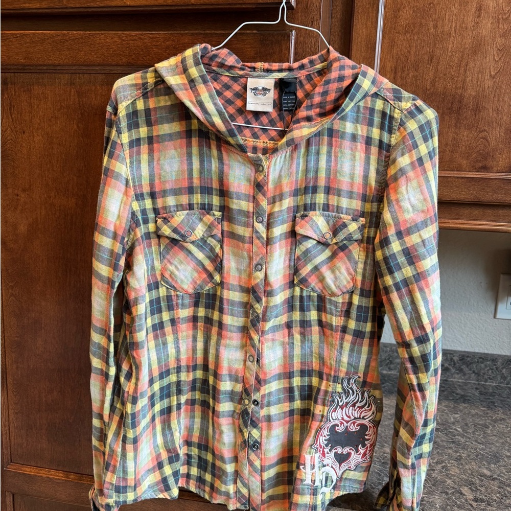 Women’s Harley Davidson Plaid Button-Up Shirt-New with Tags